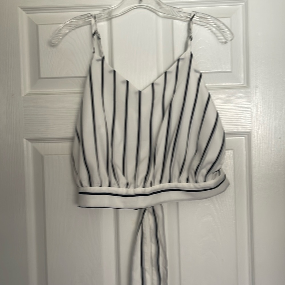 Striped Tie Back Crop Cami Top large